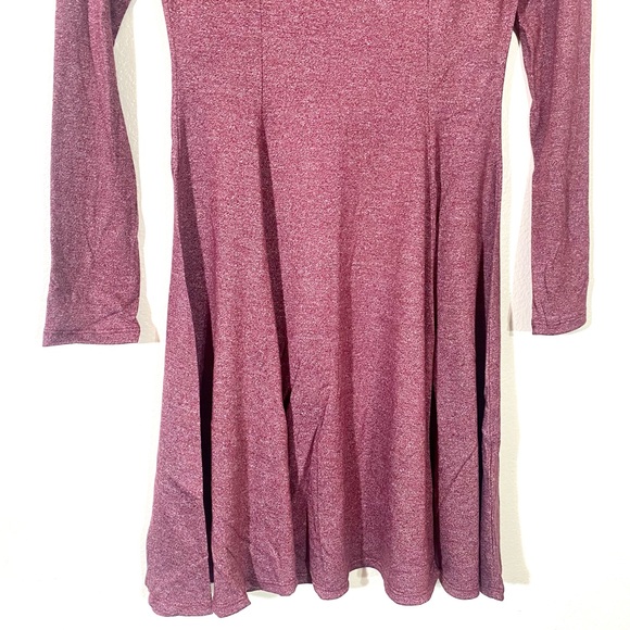 Dark Mauve Long sleeve scoop neck skater dress, CUTE! - Picture 14 of 16